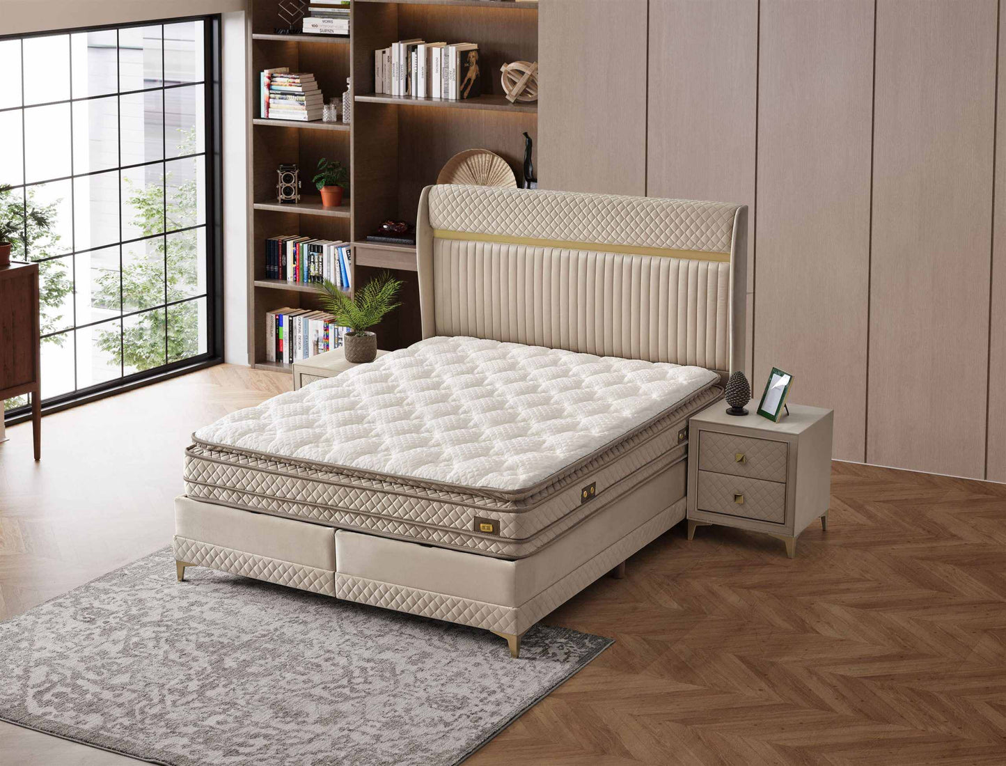 Wunderschönes Boxspringbett Platinum Beige